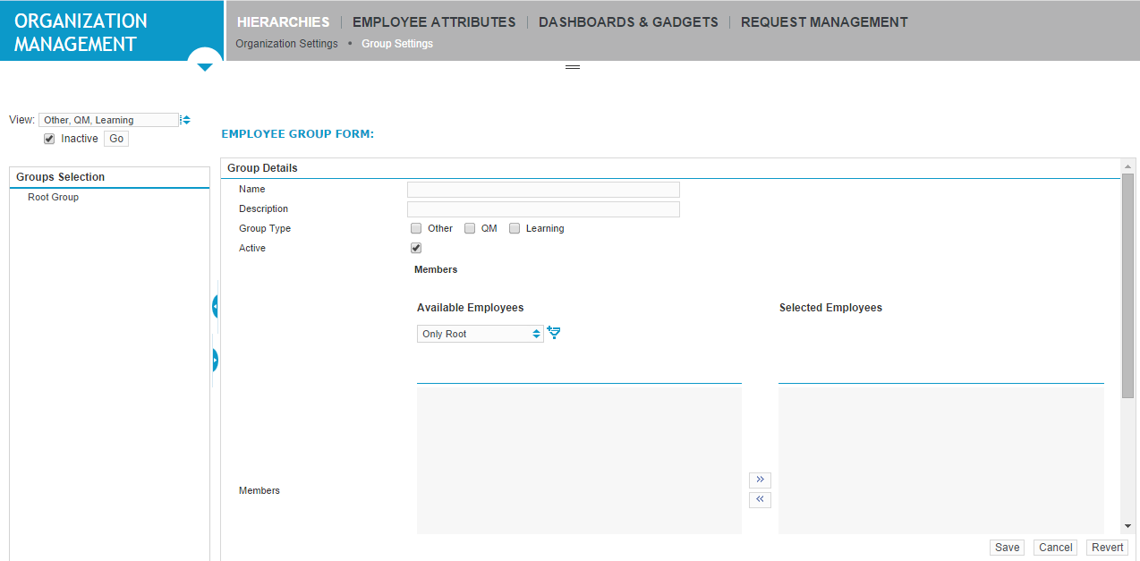 Employee Group Form