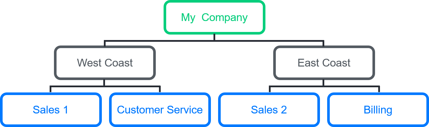 Organization of a company along both geographical and functional lines